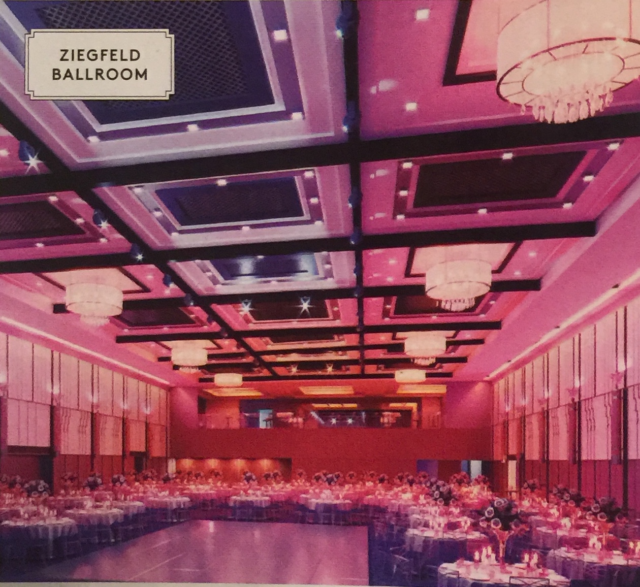Purple light at the Ziegfeld Ballroom