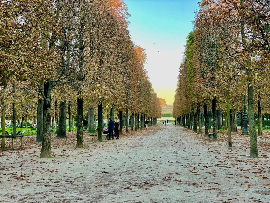 Long beautiful path in the Tuileries