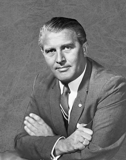 Wernher von Braun; driving force behind two rocketry programs