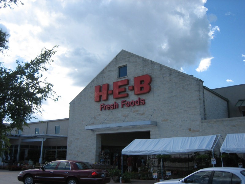 HEB, that’s where we buy groceries now