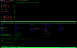 Screenshot of a tmux session