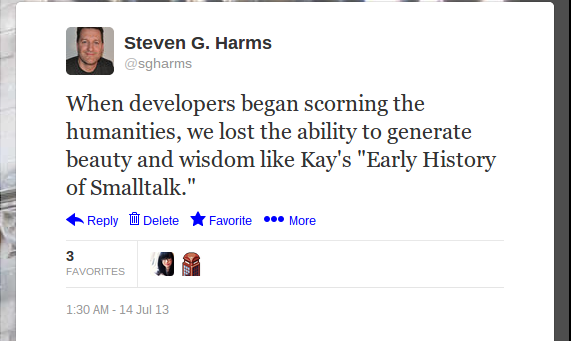 Tweet about Alan Kay