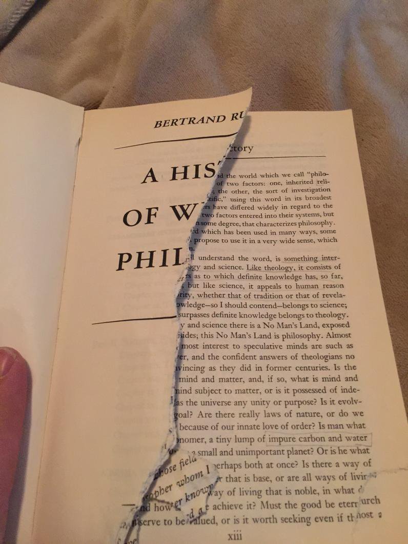 Shredded history of philosophy book