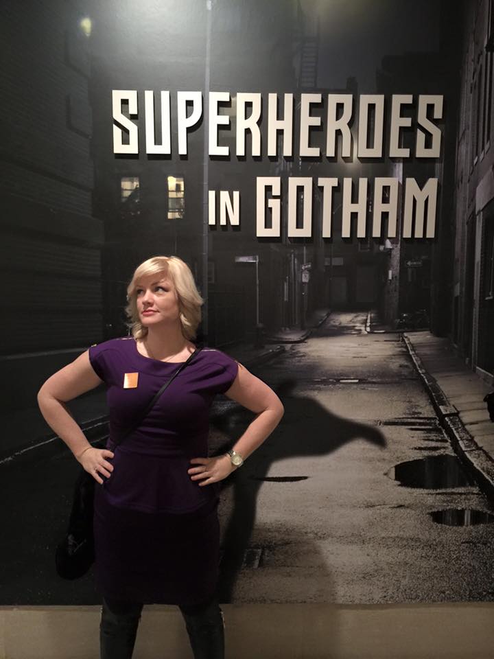 Lauren attending a superhero exhibit