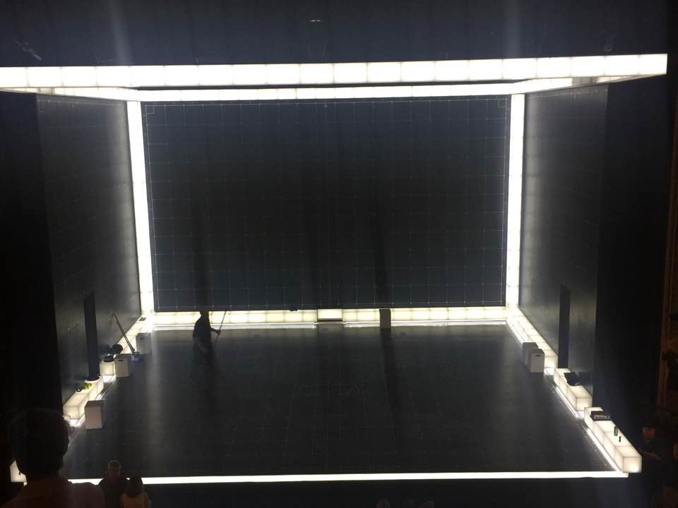 The fabulous stage for The Curious Incident of the Dog in the Night Time. Brilliant blocking and direction.