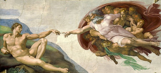 Comparing 'Creation of Adam' to a section of a human brain