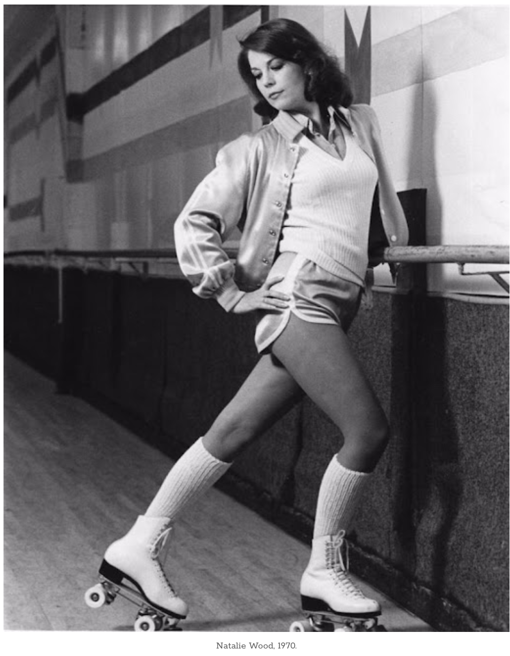 Natalie Wood just killing it out there in white-piping shorts and tube socks