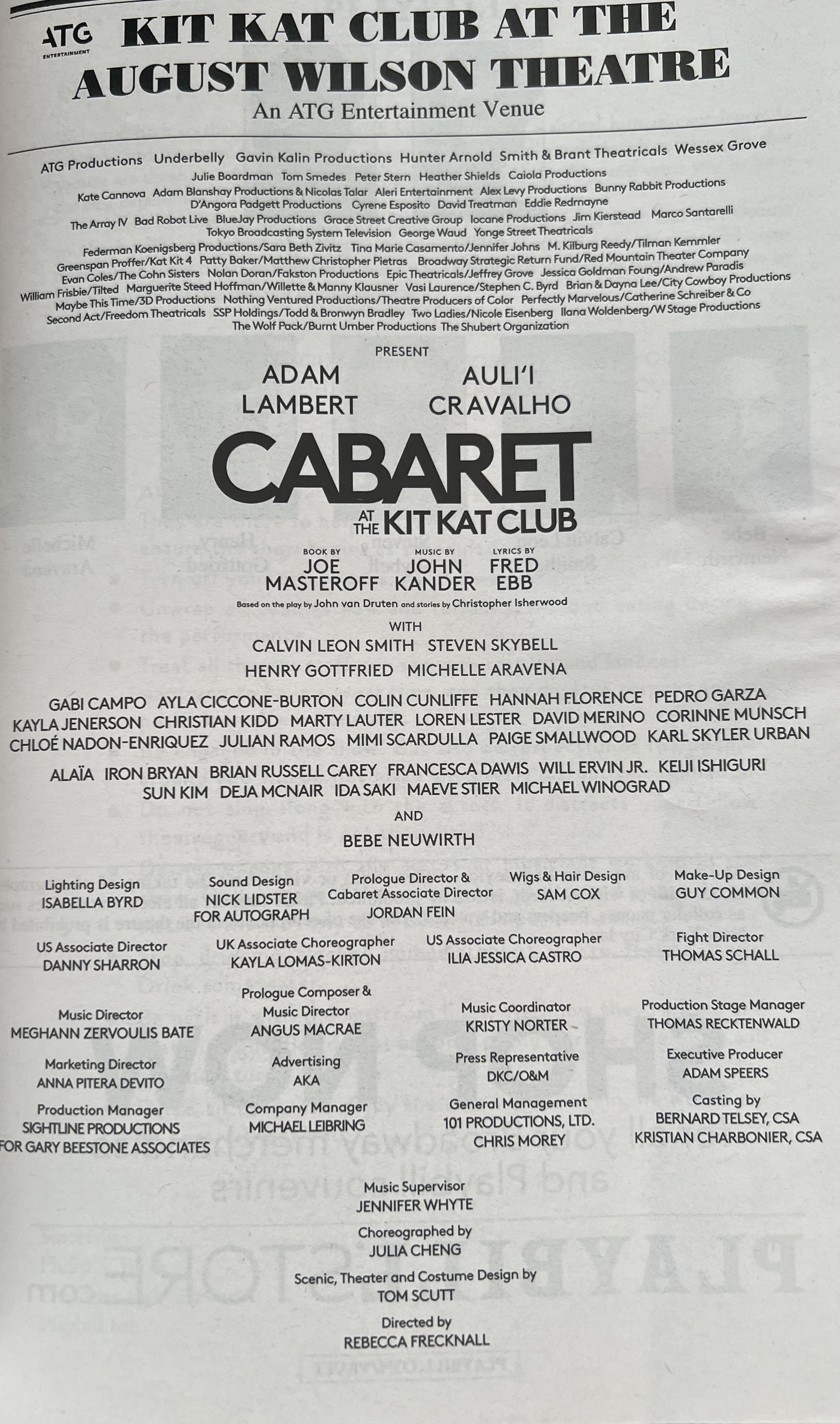 The cast billing